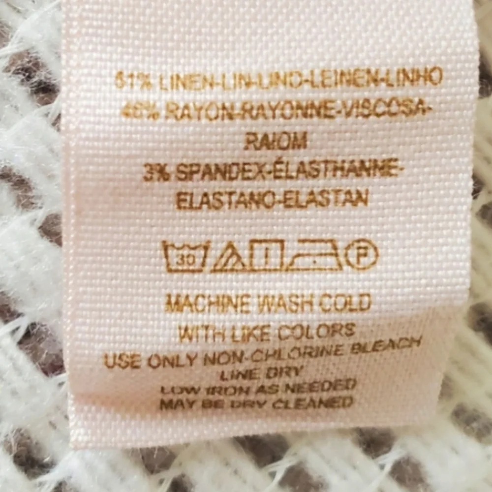 FREE PEOPLE ORANGE/CREAM MAYAN‎ LINEN SHORTS..SZ 4